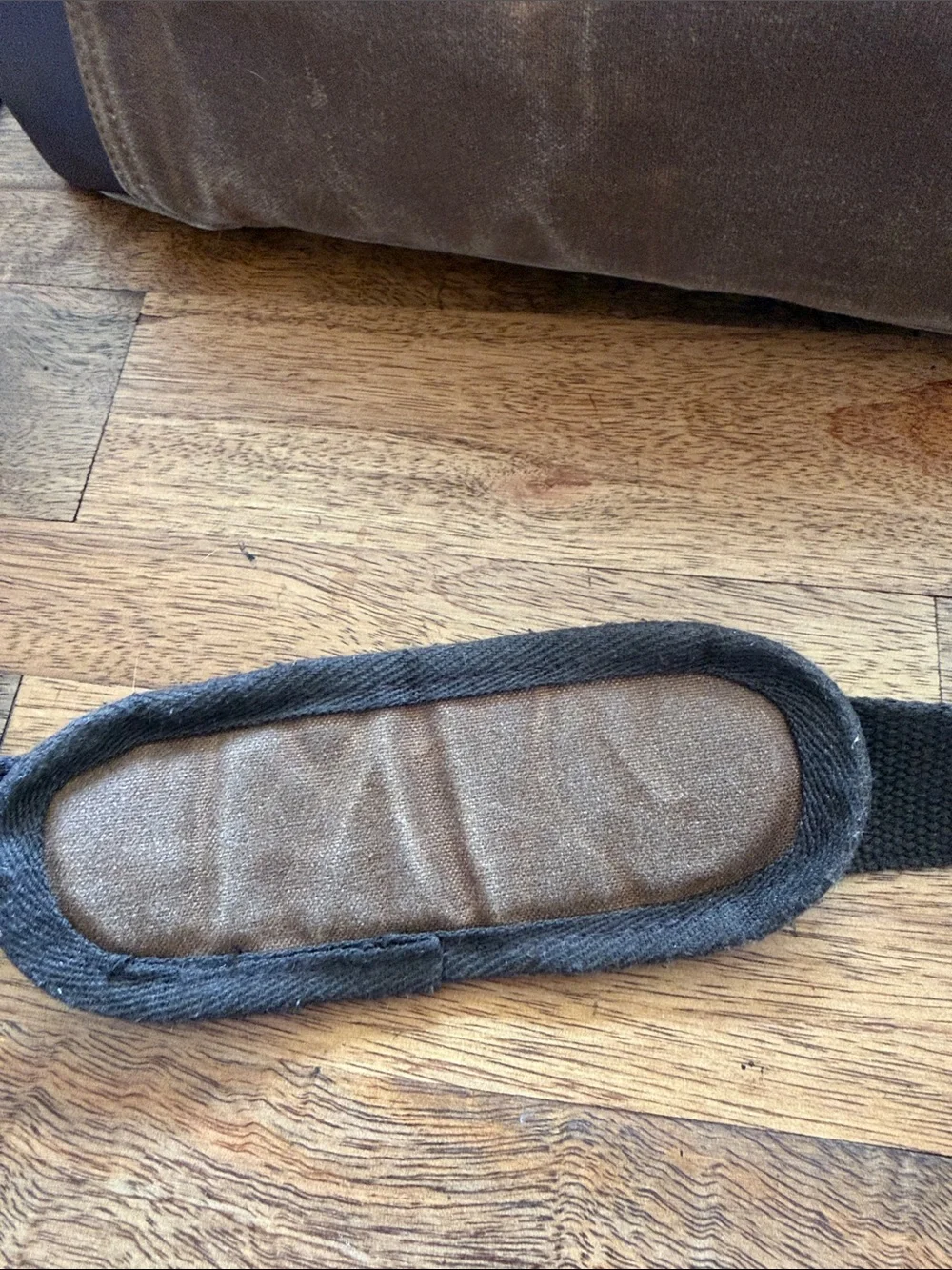 Men's Brown Canvas Messenger Bag with faux Leather Straps